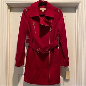 Michael Kors Red Pea Coat (NWT)